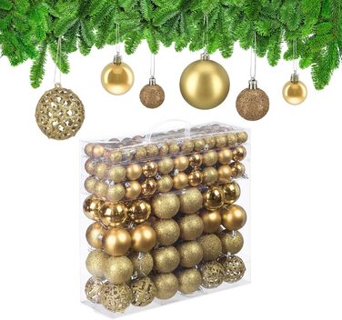 Різдвяні кульки наборі з 150 шт золоті Relaxdays
