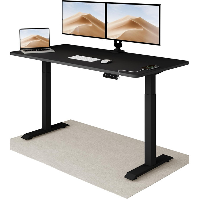 Робочий стіл з електричним регулюванням висоти 160x80 см - Стабільний робочий стіл з електричним регулюванням висоти з сенсорним е