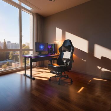 Геймерське крісло вантажопідйомністю 150 кг, офісне крісло з підставкою для ніг, геймерське крісло з регульованою поперековою опорою, геймерське крісло зі штучної шкіри, дитяче геймерське крісло з регульованою висотою, класична сіра модель