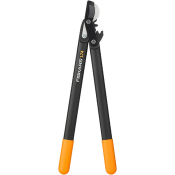 Садові секатори Fiskars PowerGear II з обвідним механізмом для свіжої деревини, з антипригарним покриттям, виготовлені з міцної інструментальної сталі, довжина 55 см, чорно-помаранчеві, L74, 1000582 L74 (діаметр гілок до 3,8 см)