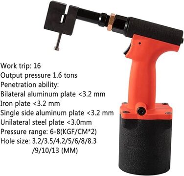 Промисловий пневмопробійник 3,2-12 мм, інструмент, промисловий перфоратор для листового металу, міцний відкривач для дверей, на заводі, в офісі та вдома (розмір 10 мм) (3,2 мм)
