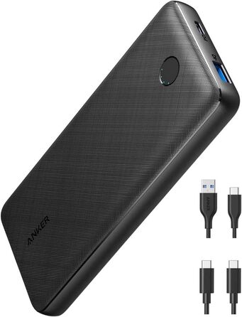 Портативний зарядний пристрій Anker USB C, акумулятор PowerCore Essential 20000 PD (20 Вт), акумуляторна батарея високої ємності 20000 мАг для iPhone 14/15//15 Pro/15 Pro Max/X, Galaxy (зарядний пристрій PD не входить)