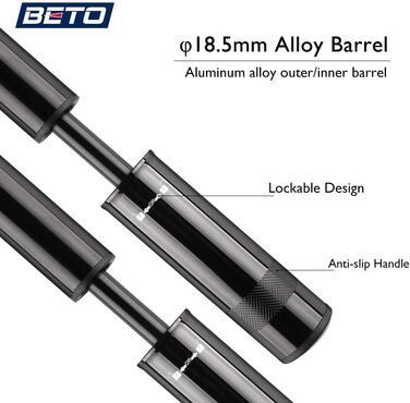Міні-велосипедний насос з CO2-качалом, 19.5–31.5 см, 120–160 PSI (макс), алюмінієвий сплав, чорний/сріблястий