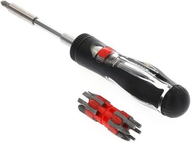 Викрутка з тріскачкою GEDORE red з бітотримачем, 1/4 6,3 мм шестигранник, телескопічне лезо, перемикач напрямку обертання, R38920000