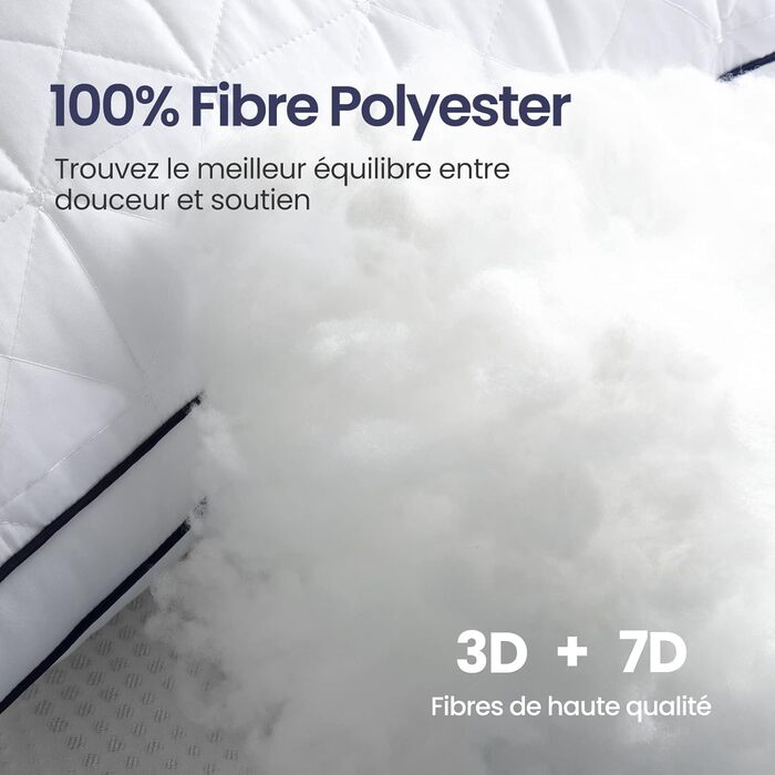 Подушка BedStory Anti-klish з легким наповнювачем з мікрофібри, гіпоалергенна, готельної якості, пухнаста та дихаюча, 50 x 70 см, 2 шт., підходить для сну на боці та на спині 50 x 70 см