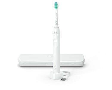 Електрична зубна щітка Philips Sonicare Sonic серії 3100 із вбудованим датчиком тиску, SmarTimer і QuadPacer, HX3673/13 біла