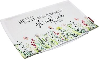 Декоративна подушка Dekohelden24 - М&39яка подушка з візерунком лугу/Декоративна подушка - Подушка для голови - Сьогодні гарний день, щоб бути щасливим - Д/Ш/В приблизно 40 x 13 x 23 см, 100 бавовна