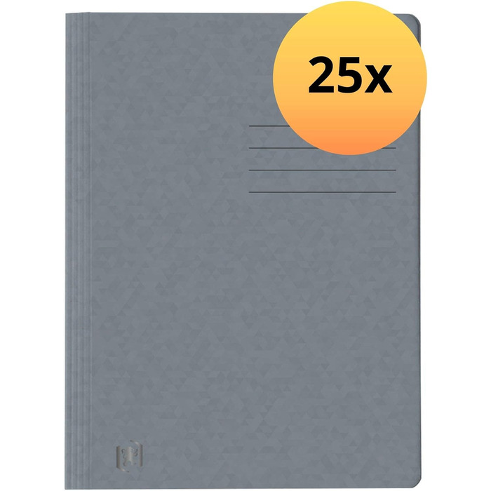Оксфордська папка А4, виготовлена з картону, в асортименті 25 шт. (сіра, одинарна)