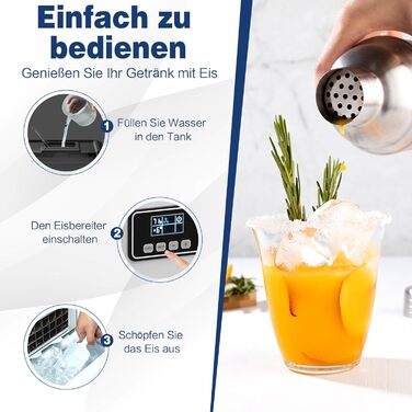 Машина для виробництва кубиків льоду COSTWAY 2.4 л, льодогенератор 18 кг за 24 години, льодогенератор 24 кубики льоду за 15 хвилин, льодогенератор з лопатою/таймером/функцією самоочищення