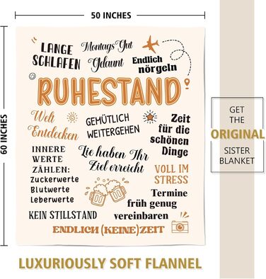 Подарунок на пенсію для жінок, Персоналізована ковдра для подарунка на пенсію, Подарунки для пенсіонерів, Подарунки для жінок та чоловіків - Подарунок на пенсію - Пенсія - 62 x 52 дюйми