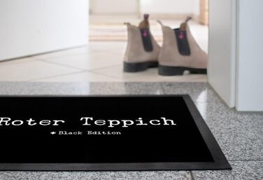 Килимок для дверей MoonWorks із кумедним написом, червоний килим, чорний варіант, нековзний та миється, білий, 60x40 см