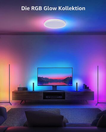 Торшер RGB 150 см кутова підсвітка з дистанційним керуванням та підтримкою Alexa, регульована яскравість, кольорова атмосферна лампа для вітальні, спальні та ігрової кімнати