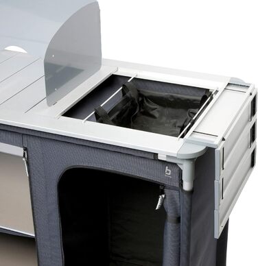 Кемпінговий кухонний ящик для подорожей, складна шафа, вітрозахисна раковина з алюмінію