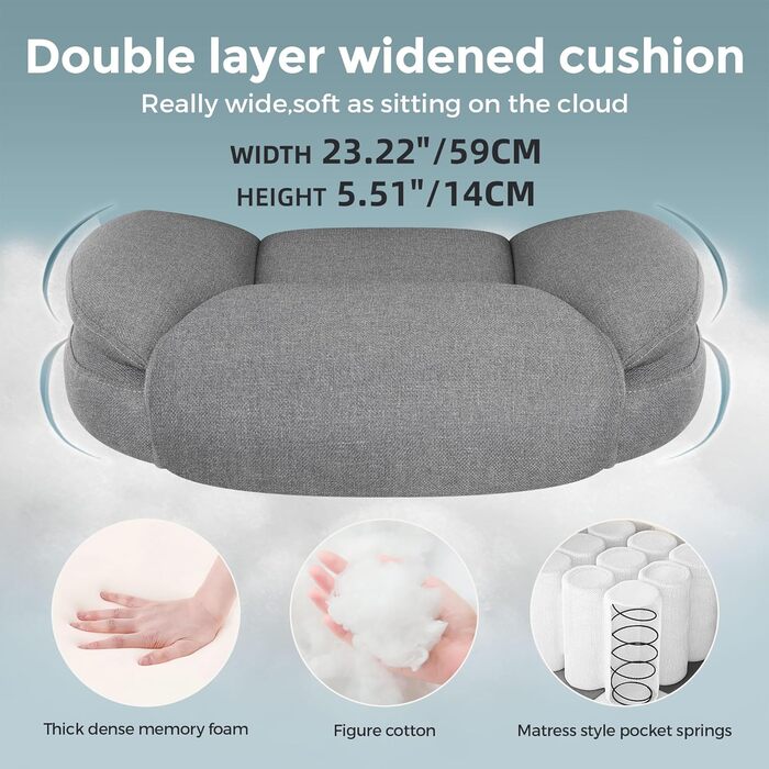 Офісне крісло IWMH Ергономічне крісло для столу Крісло керівника Поворотне крісло з відкидними підлокітниками, регульоване по висоті, комп&39ютерне крісло для офісу, дому, вантажопідйомність 180 кг (сіре)