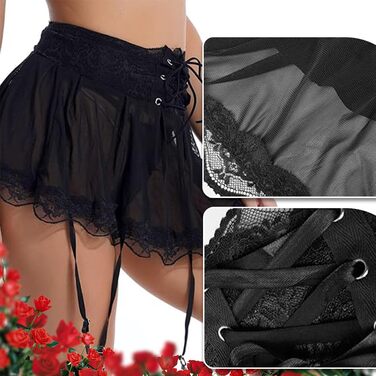 Жіночий стреп-ремінь ZILZUFA, з мініспідницею з сітки, L