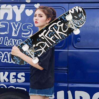 Скейтборд Letter Pattern Double Kick 31" 79.5x20 см 7-шаровий канадський клен повний круїзерний скейт для дітей підлітків дорослих універсальний стріт трюки увігнута дека літерний візерунок оригінал 2025