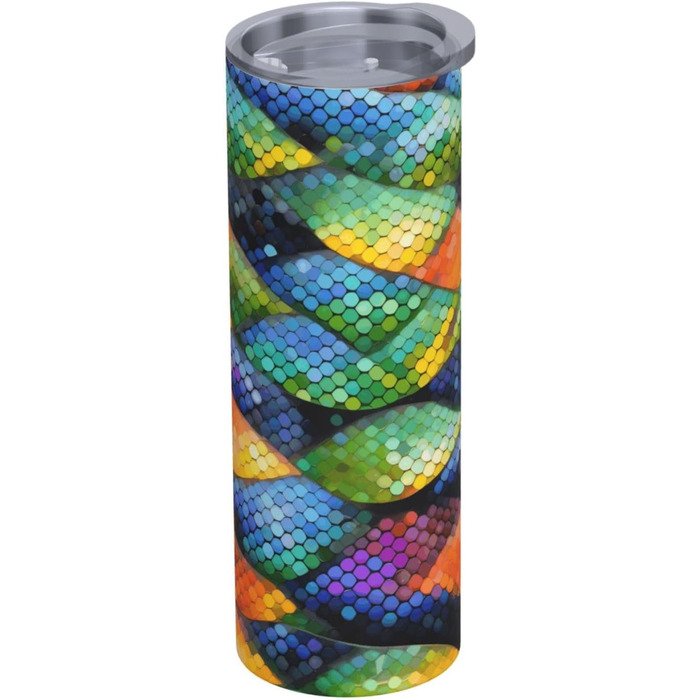 Кухоль з прямою трубочкою, 590 мл, принт у вигляді райдужної риб&39ячої луски, дорожній кухоль, підходить для кемпінгу, офісу та дому