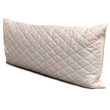 Подушка GIRAFFENLAND з органічного лушпиння спельти 40x80 см, стьобана біла, наповнена безпосередньо органічно вирощеним лушпинням спельти