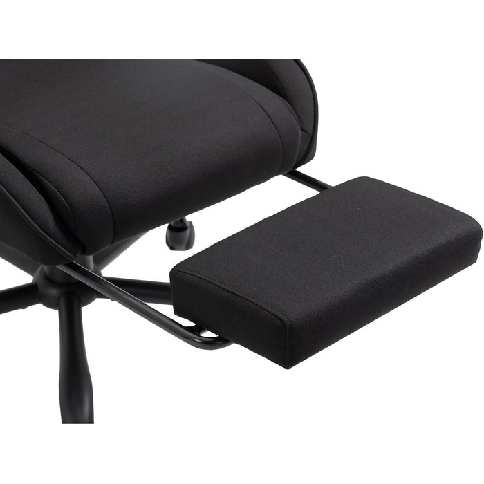 Ігрове офісне крісло Delman з тканини з USB-масажем (2 точки), ергономічне геймерське крісло з підставкою для ніг, регульована спинка до 135, металева основа Серія 02-0040 Чорний