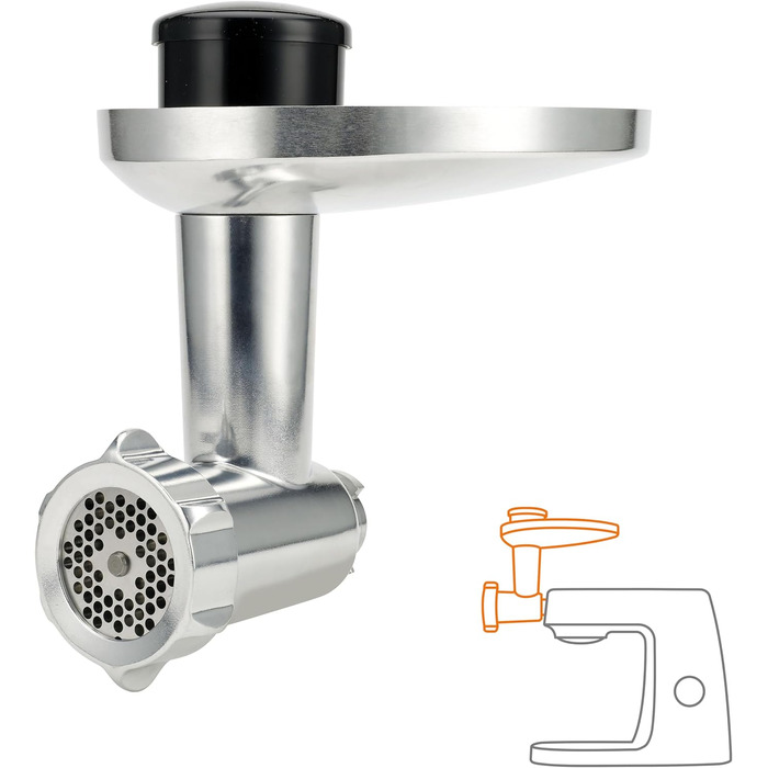 М'ясорубка Kenwood KAX950ME, аксесуар для кухонних комбайнів Kenwood, сріблястий