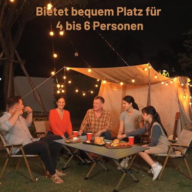 Складаний кемпінговий стіл HAUSPROFI, складний стіл вантажопідйомністю 100 кг, портативний кемпінговий стіл із сумкою для пікніків, приготування їжі, саду, походів, подорожей, балконного столу, столу для пікніка, садового столу, 116x60 см, коричневого кол