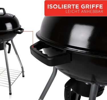 Набір для барбекю з кришкою - Вугільний гриль з попільником - Кулястий гриль діаметром 45 см