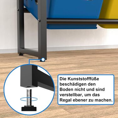 Стелаж для напоїв на 6 ящиків, вантажопідйомність 300 кг, металевий стелаж для напоїв, стелаж для ящиків з регульованими по висоті пластиковими ніжками, компактний тримач для напоїв, чорний