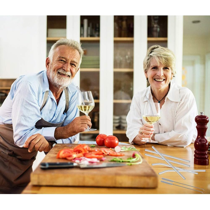 Скляні соломинки AOTWAN багаторазові 20 шт. скляних соломинок, 6 коротких 6 довгих прямих скляних соломинок, 4 вигнуті скляні соло