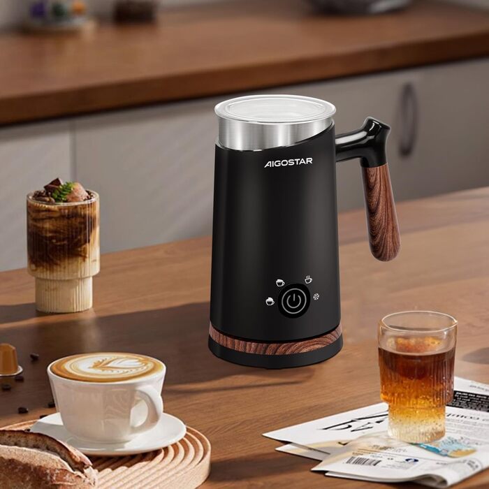В 1 піноутворювач для молока електричний 500 Вт, автоматичний піноутворювач для молока 300 мл для гарячої та холодної молочної пін