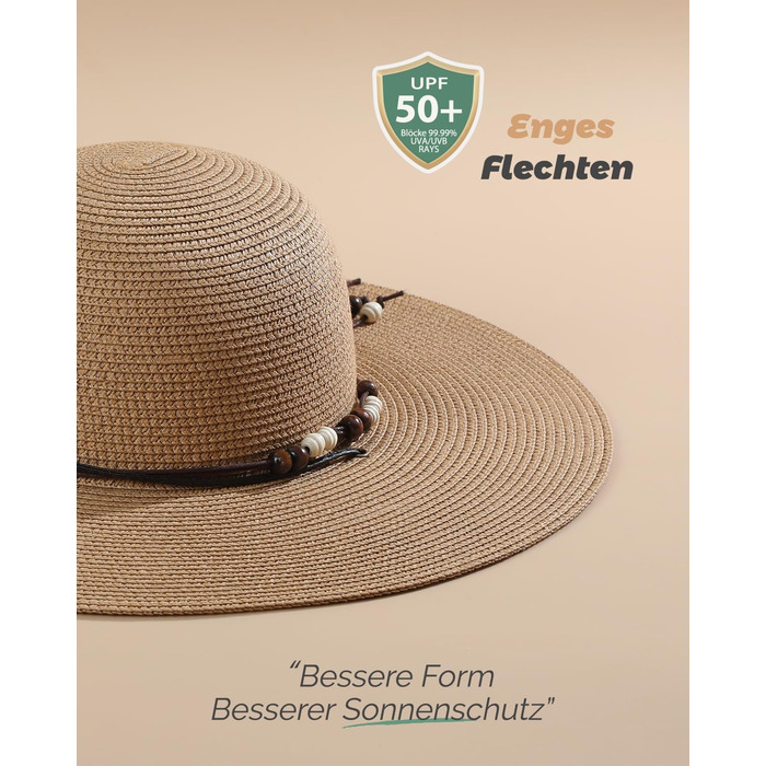 Жіночий солом&39яний капелюх Creekstone, капелюх із широкими полями, захист від сонця UPF 50, складний літній пляжний капелюх із вітровою стрічкою, колір M, хакі