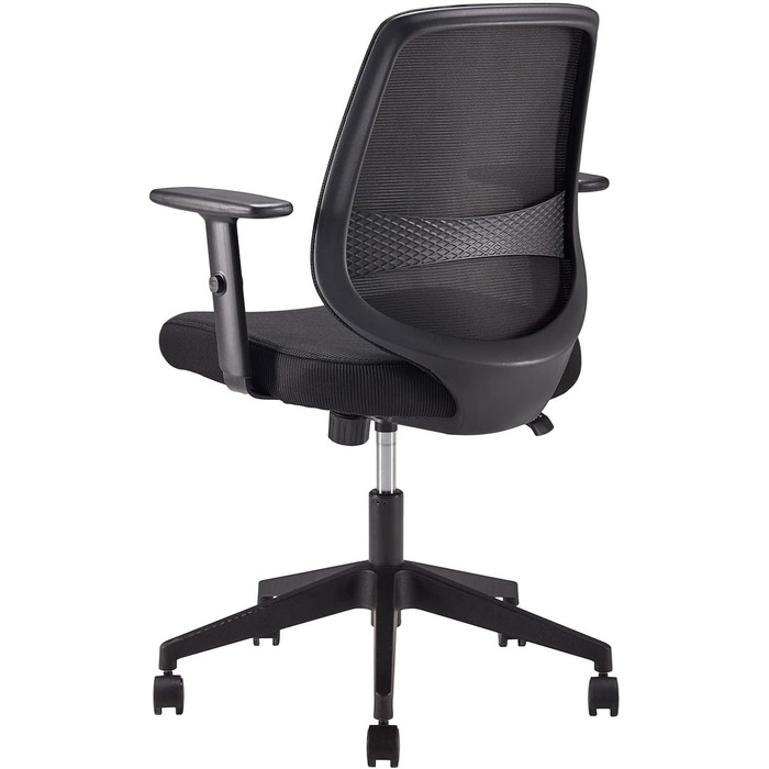 Ергономічне офісне крісло Storeo Basics, стілець для роботи з регульованими підлокітниками, поперекова підтримка, крісло керівника з сітчастої тканини, захисне для спини, легке складання, 63,5 x 58,4 x 91,4 см, чорний, без підголівника