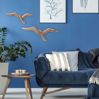 Настінний об'єкт Boltze Чайка (настінний декор з дерева, птахи, морський мотив, фреска для передпокою / вітальні / їдальні) 100794