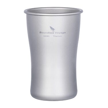 Мл титанова пивна кружка для кемпінгу, надлегка штабельована одношарова чашка для кави з льодом, соковита чашка для холодної води, коли, зовнішня портативна, міцна металева, посуд для напоїв Ti3231D 240 мл Ti3231d, 240
