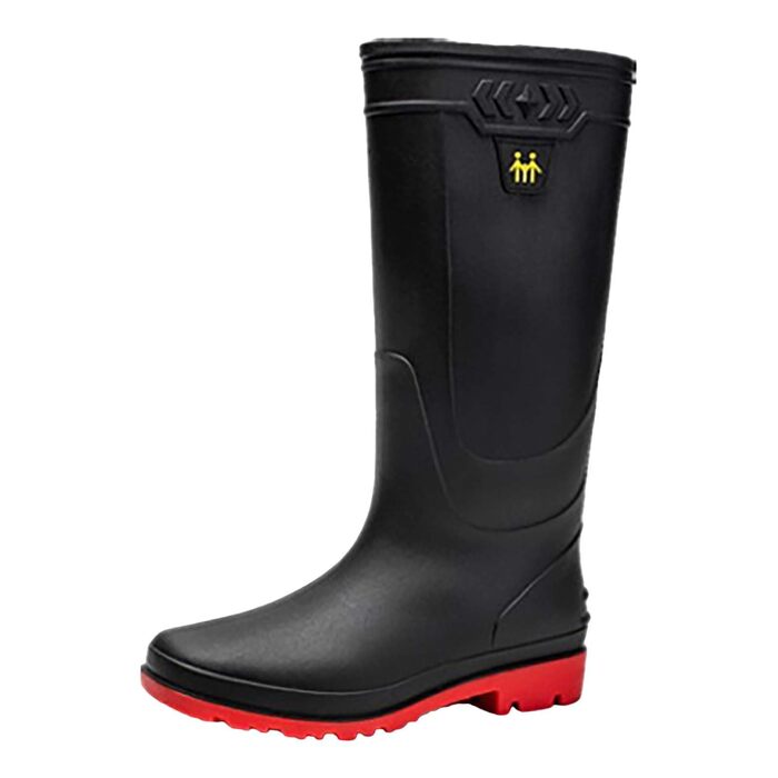 Великі гумові чоботи до колін для чоловіків, водонепроникні, з фіксацією щиколотки, нековзні рибальські чоботи, міцні гумові садові робочі чоботи з утепленням для безпеки на природі та полюванні, червоні, розмір 43 EU