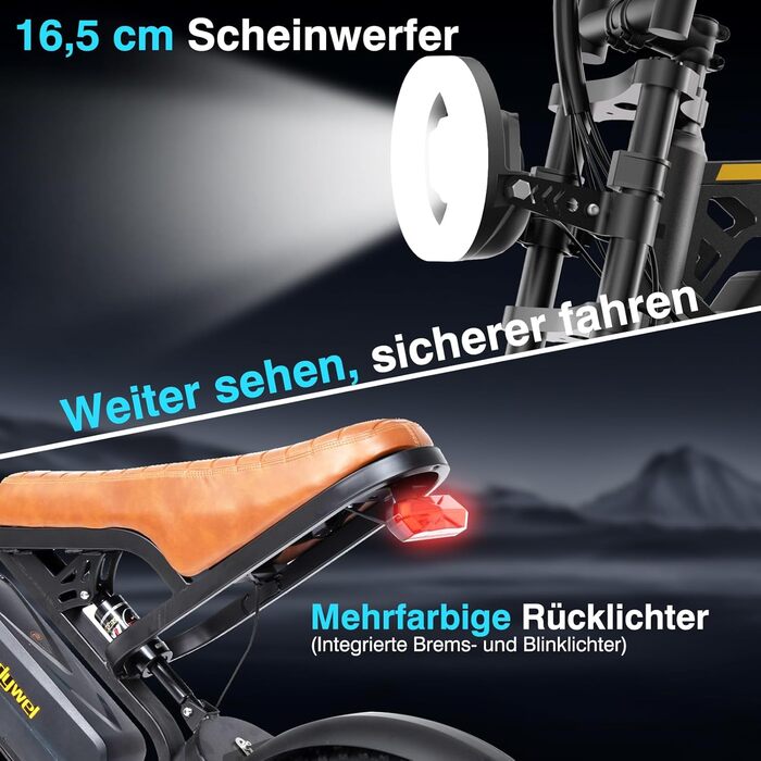 Електровелосипед Bodywel M16 для чоловіків та жінок, 16x4,0 дюймів, універсальний, для міських та гірських велосипедів, акумулятор 48 В 13 Аг, двигун 250 Вт, запас ходу 80 км (PAS), РК-дисплей, подвійне освітлення, повнопідвісний електровелосипед