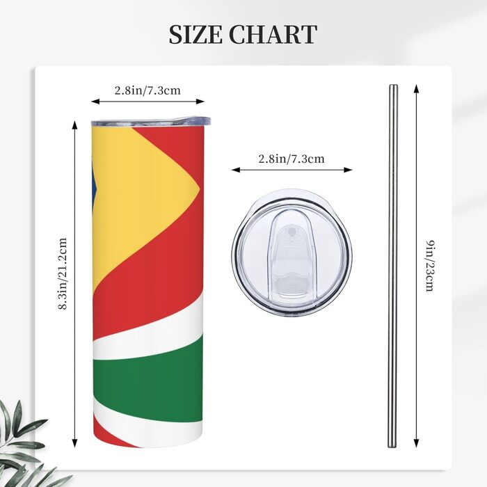 Кухоль з прямою трубочкою, дизайн прапор Сейшельських островів, друкований, дорожній кухоль, підходить для кемпінгу, офісу та дому, 590 мл