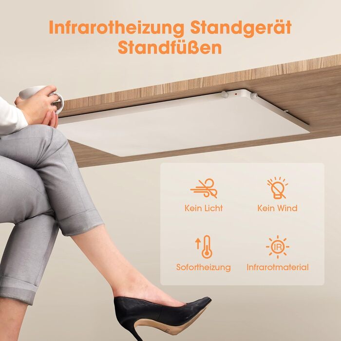 Інфрачервоний обігрівач Byecold, окремостоячий пристрій, 210 Вт, інфрачервоний електричний обігрівач, нагрівальна панель, обігрівач із захистом від цвілі, обігрівач для столу, обігрівач для підстолі, грілка для ніг, 210 Вт поворотна ручка