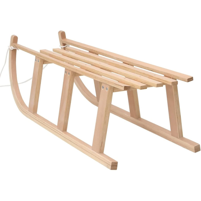 Сани Давос дерев'яні санки снігові з тяговим канатом для зимових видів спорту катання на лижах на відкритому повітрі 110 х 40 х 34