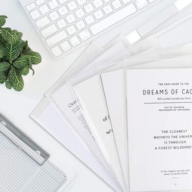 Папка для документів ASelected на 40 предметів із застібкою-кнопкою, кишеня для документів A4, прозора, прозора кишеня, колекційна папка, застібка-кнопка A4 для впорядкування документів, прозора, 40 предметів - A4