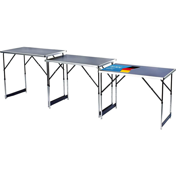 ТОВАРИГАДЖЕТИ Складаний багатофункціональний стіл, багатоцільовий стіл, кемпінговий стіл, кемпінговий набір, розкладний стіл, торговий стіл, стіл з регульованою висотою для обклеювання шпалерами, бічний столик для кемпінгу (сірий комплект із 3 столів)