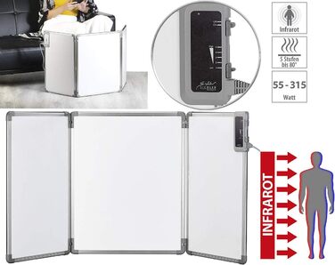 Інфрачервоний обігрівач Sichler Household Appliances складна інфрачервона нагрівальна панель з алюмінієвою рамою до 80 C 315 Вт (нагрівальна панель, міні-обігрівач, офіс)