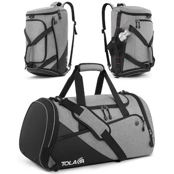 Великий спортивний рюкзак Tolaccea 47L з відділенням для взуття, відділенням для вологи, щотижневою дорожньою сумкою, спортивною сумкою, сумкою для фітнесу та тренувань для чоловіків та жінок, для тренажерного залу, подорожей, плавання, сауни, футболу (сі