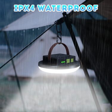 Сонячний світлодіодний кемпінговий ліхтар WholeFire, світлодіодний ліхтар для намету, підвісний кемпінговий ліхтар з 4 режимами, лампа для кемпінгу для використання на вулиці, аварійна ситуація, риболовля, походи