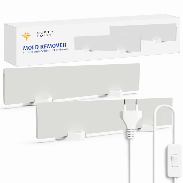 Інфрачервона нагрівальна панель Northpoint проти цвілі, електричний засіб для видалення цвілі, 2 шт., придатна для використання по всьому будинку - позбавляє від цвілі БЕЗ хімікатів - для стін та ванних кімнат