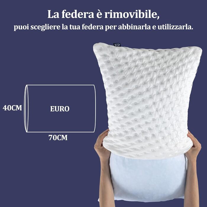 Подушка для ліжка BedStory 40 x 70 см піна з ефектом пам&39яті та волокно з регульованим наповнювачем, м&39яка та дихаюча для сну, чохол можна прати 40x70см 1