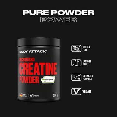 Мікронізований креатин у порошку Body Attack (Creapure) – 500 г