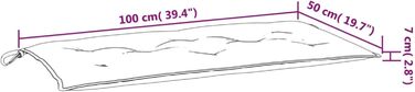 Подушка для садової лавки Подушка Подушка кремова біла 100x50x7 см Оксфорд Тканинна подушка Лавка Товста оббивка