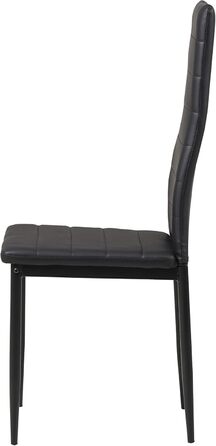Обідні стільці ALBATROS, комплект з 4 шт. , Milano, чорний - елегантний італійський дизайн, оббивка зі штучної шкіри, зручне м&39яке крісло - протестовано SGS - сучасний кухонний стілець, обідній стілець, чорний, 4 стільці