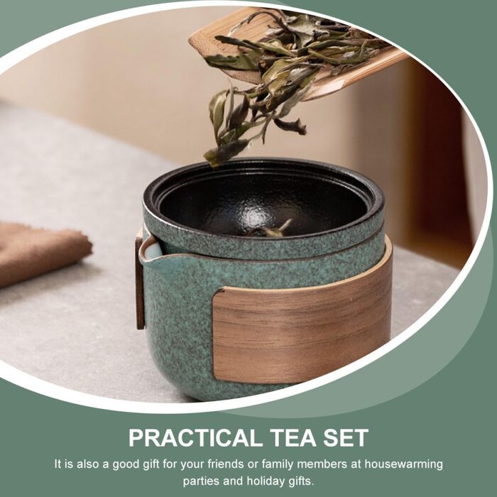 Порцеляновий китайський чайний набір для подорожей чайник та дві чашки, ідеальний для бізнес-поїздок та пікніків