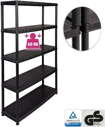 Посилений стелаж Kreher XXL, вантажопідйомністю до 300 кг, шириною 1,20 м та 60 кг на полицю